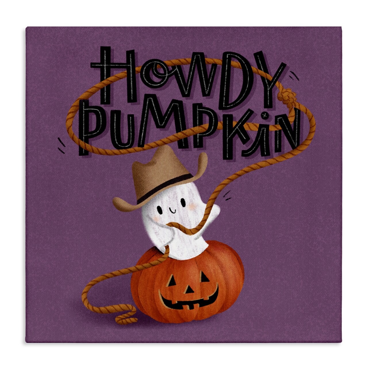 Stupell Industries Howdy Pumpkin Western Ghost Canvas Design by Sarah Hickman
